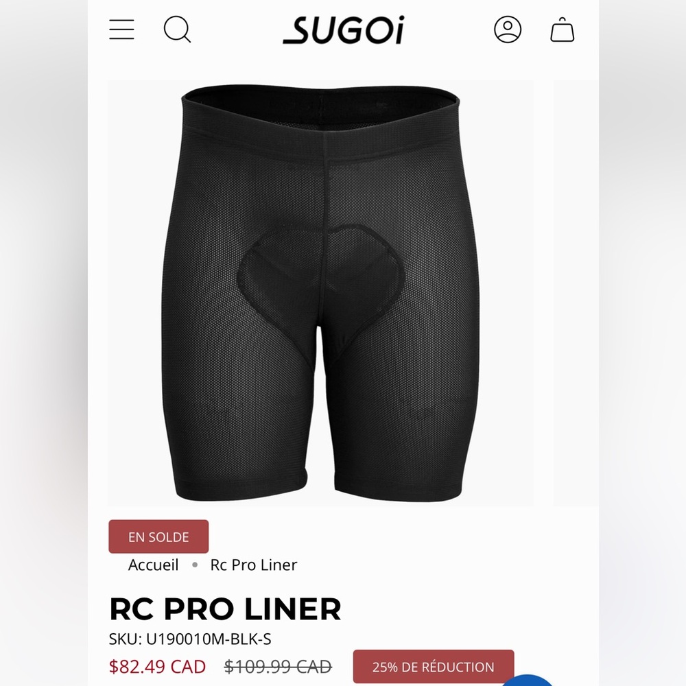 SUGOI RC PRO LINER